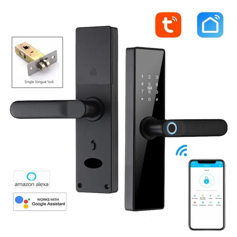 

Tuya Electronic Smart Door Lock Security Intelligent Wifi Fingerprint Door Lock Unlocking Keyless Lock Password Lock Smart Home