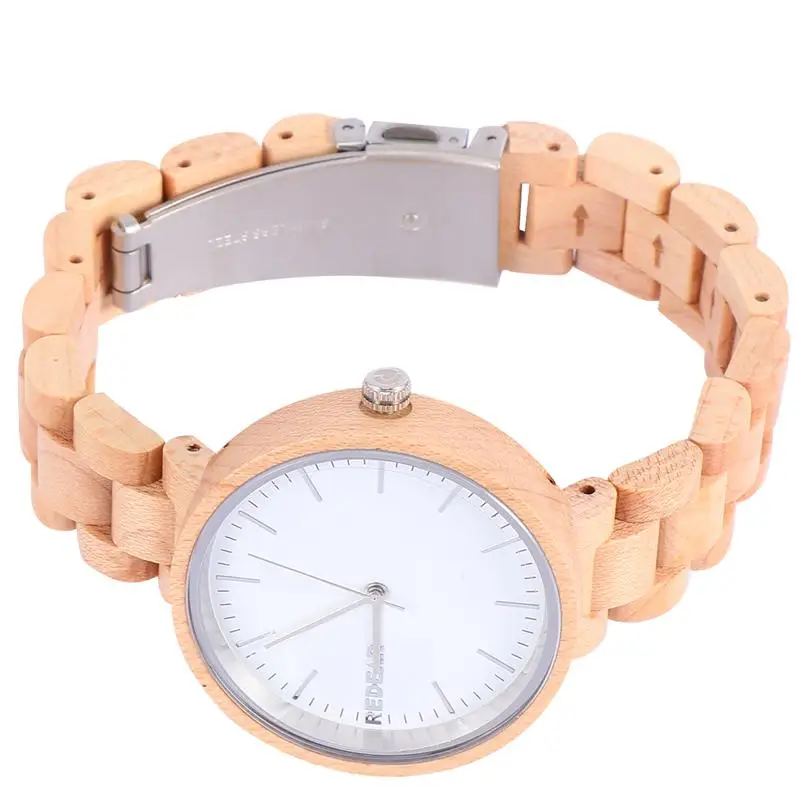

1pc Vintage Watch Elegant Vintage Wooden Wrist Watch Birthday Gift for Lady Women (Maple)