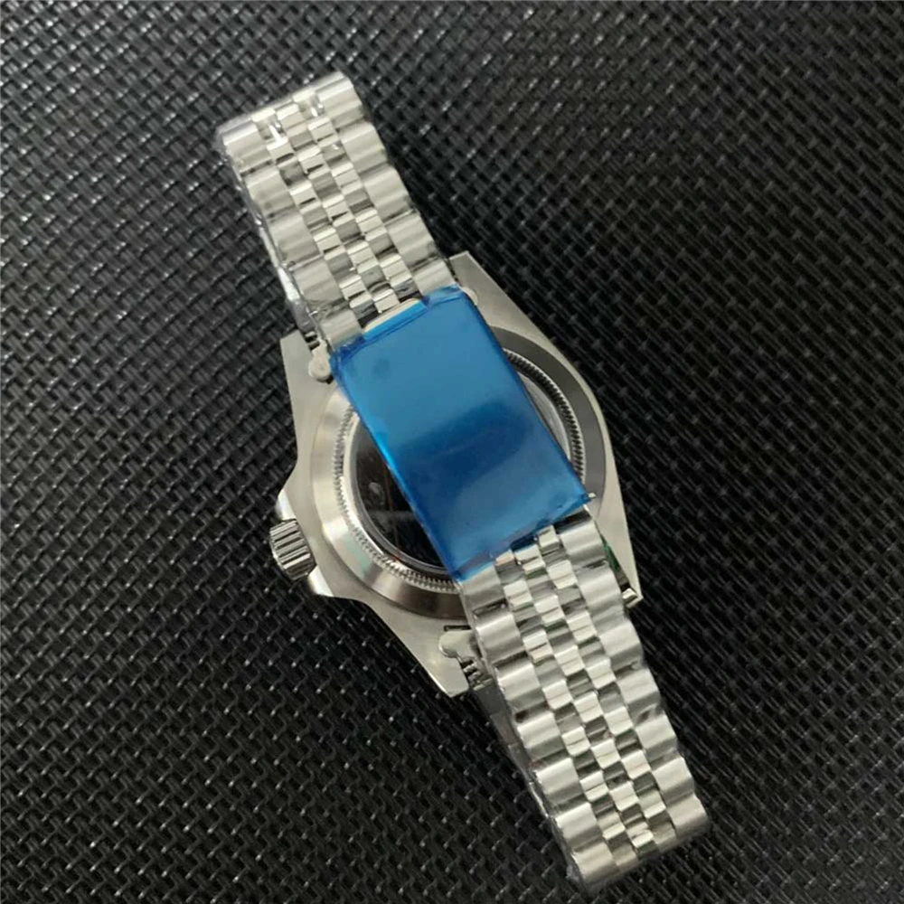 39.5MM Transparent Bottom Watch Case+Strap Kits Aluminum Watch Bezel for NH35/NH36 Mechanical Movement Parts enlarge