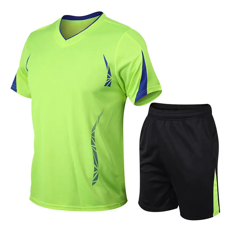 

Men t-shirt Shorts 2 piece set Summer Running Short Sleeve Breathable Quick Drying Fitness Clothing Sports Suit men joggers set