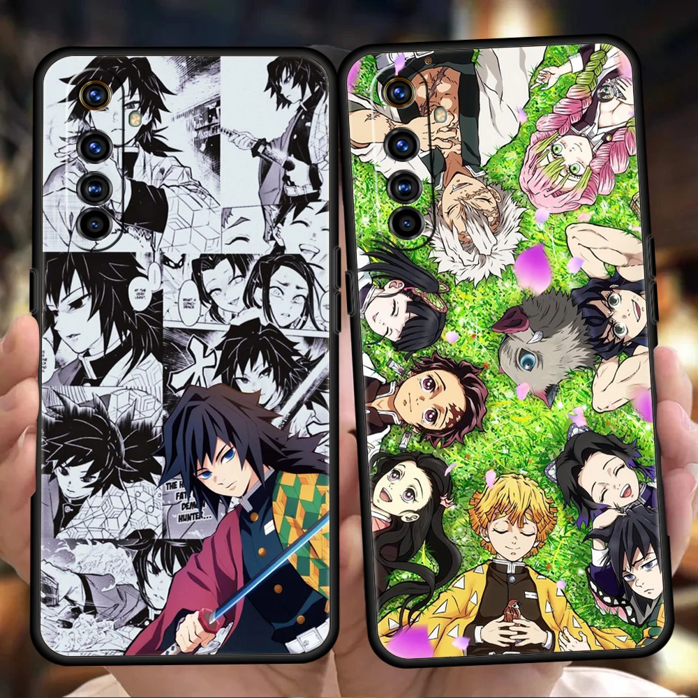 

Demon Slayer Kimetsu No Yaiba Soft Phone Case For Oppo A12 A16 A74 A76 Find X5 Pro A54 A53 A52 A15 Reno 6 7 SE A9 2020 Pro Cover