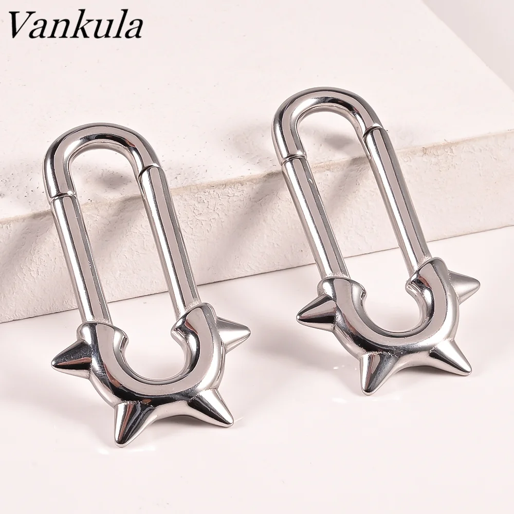 Vankula 10PCS New Ear Gauges Cone Ear Weights for Stretched Ear Plugs Body Piercing Tunnels 316 Stainless Steel Body Jewelry