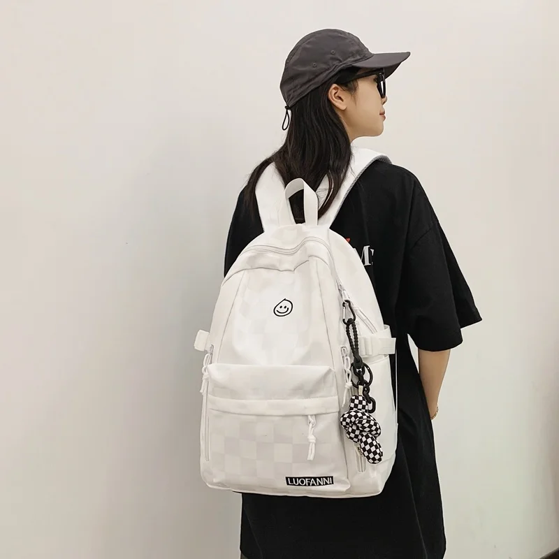 

Нейлоновые сумки для книг для женщин и подростков, Модный клетчатый школьный ранец для девушек, студенческий дорожный портфель для ноутбука