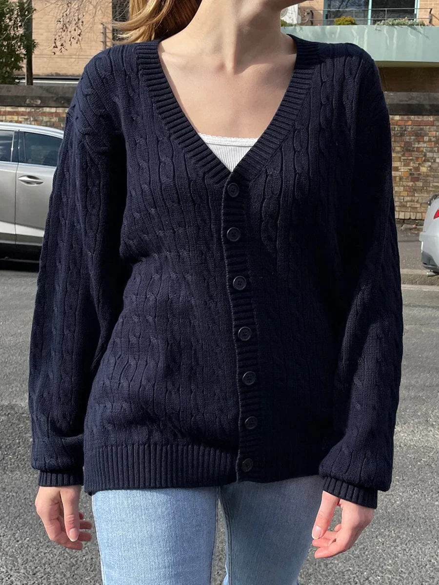 Свободный свитер с витым цветком кардиганы осеннее винтажное однобортное пальто