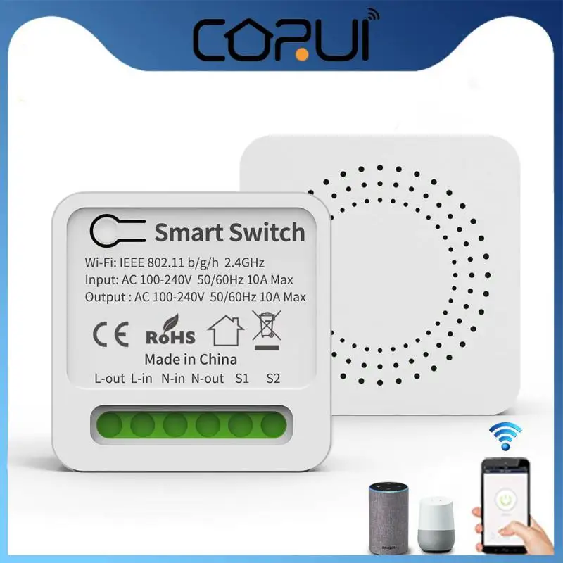 

Умный мини-выключатель Corui Tuya 16 А с поддержкой Wi-Fi и таймером