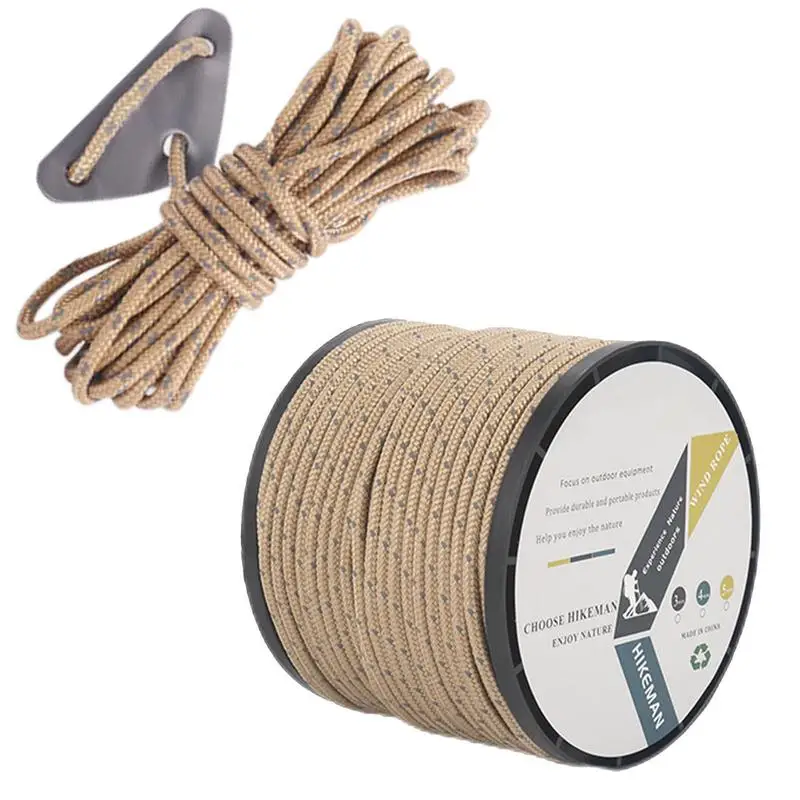 

Outdoor Tent Rope 50m Windproof Guyline Nylon Reflective Rope Multi-use Tent Curtains Canopy Cord For Road Trip Traveling Picnic