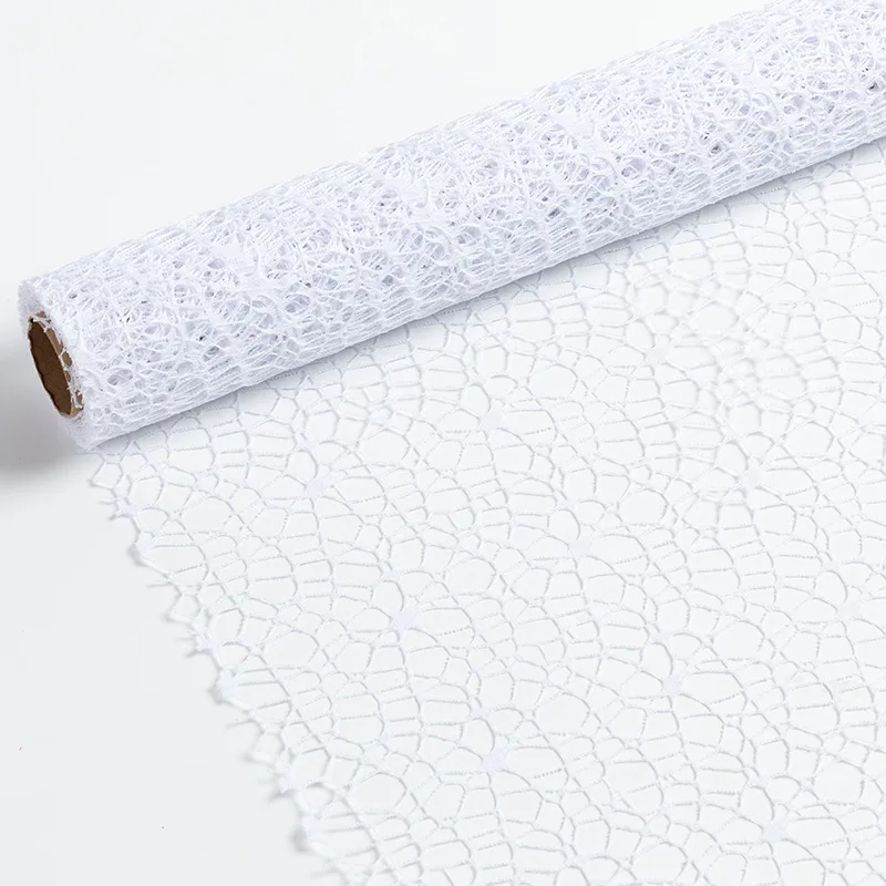 

50 см, 5 ярдов, марлевая упаковка для цветов, упаковка для букетов, кружевная жаккардовая сетка с цветочным узором, сетка с цветочным узором, оберточная бумага на День святого Валентина