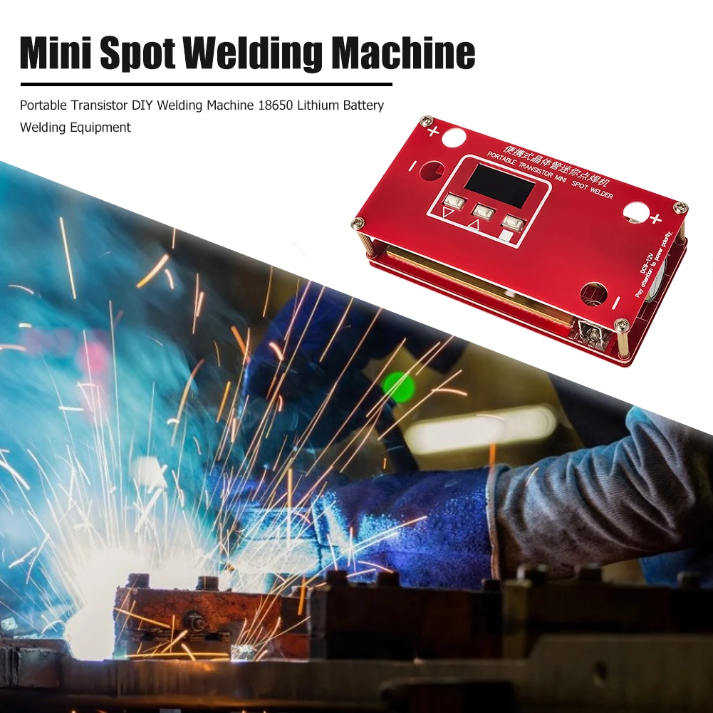 

Portable Transistor DIY Mini Spot Welding Machine 18650 Lithium Battery LCD Display Screen Spot Welder 12V Automobile