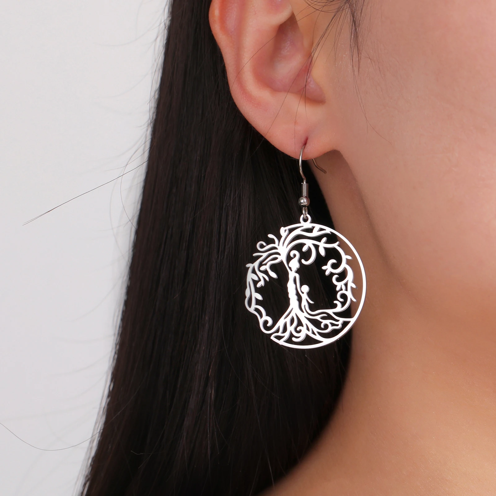 LIKGREAT Серьги-подвески Древо жизни для девочек и мальчиков из нержавеющей стали