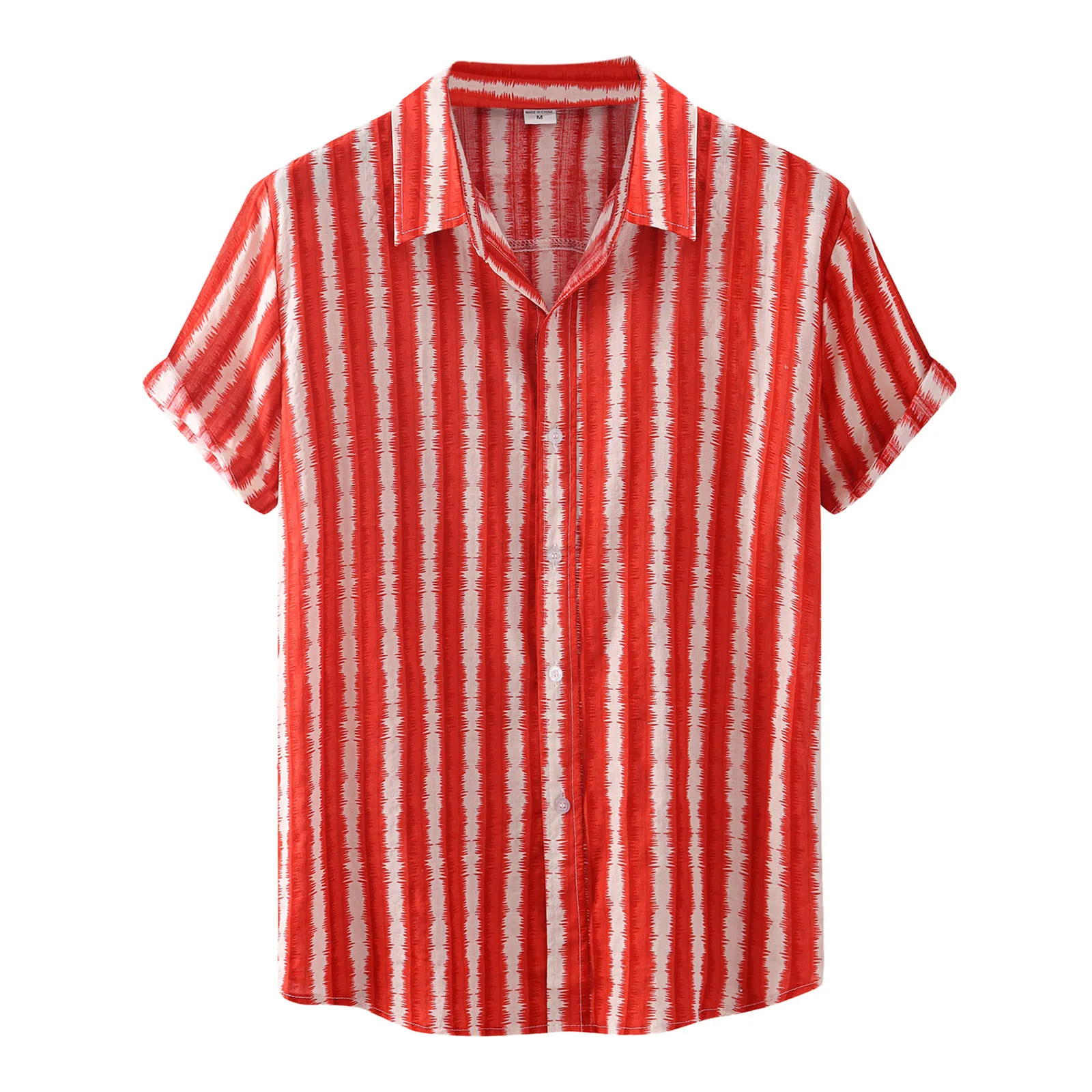 

Collar Single Shirt Stripe Men's Breasted Shirt Turn-Down Sleeve Print Casual Short Men Shirts Mens Long Sleeve T Shirts Fitted