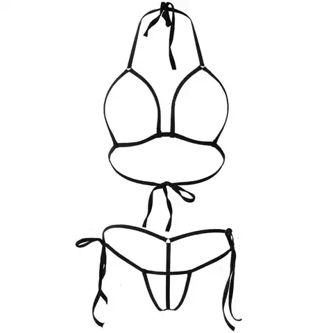 bikini Sexy Sling Hollow Lotion String Open file Thong girl Sunbathing spa swimwear women swimsuit biquini bikinis monokini