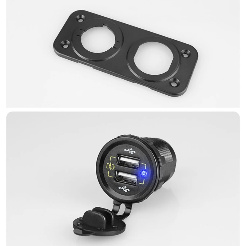 

Marine Yacht Panel Cigarette Lighter Socket Splitter 12-24V USB Charging Outlet Interior