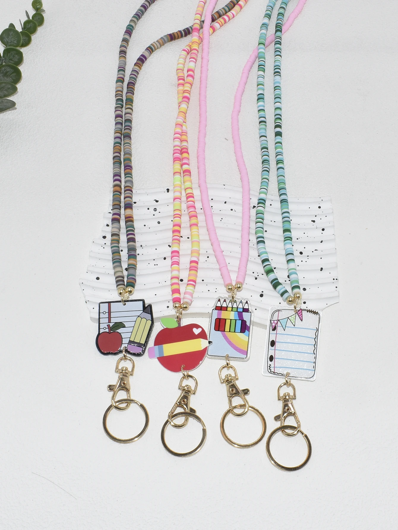 Б ​ Красочные бусины Heishi в стиле oho брелки-ремешки с подвеской виде яблока для