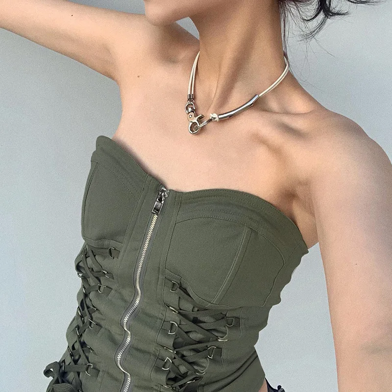 

Сексуальный однотонный топ для девушек с запахом на поясе и лямках, в европейском стиле, новинка весны 2023