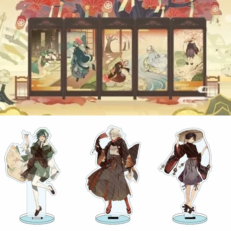 

Anime Genshin Impact Venti Cosplay Acrylic Figure Scaramouche Kamisato Ayaka Stand Model Desk Decoration Fans Collection Gift