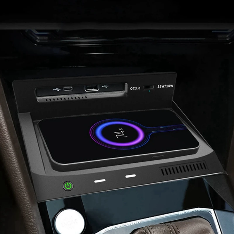 Автомобильное беспроводное зарядное устройство 15 Вт быстрая зарядка для Volkswagen VW