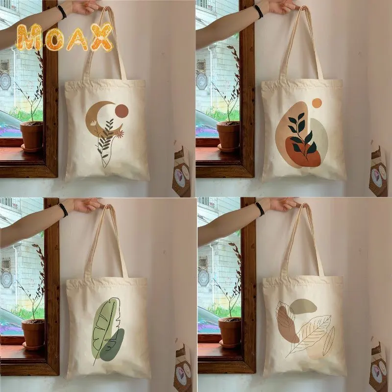 

Retro Plants Aesthetic Shoulder Bag Unisex Canvas Casual Tote Bag Lady Reusable Shopping Bags Harajuku Ulzzang Student Handbags