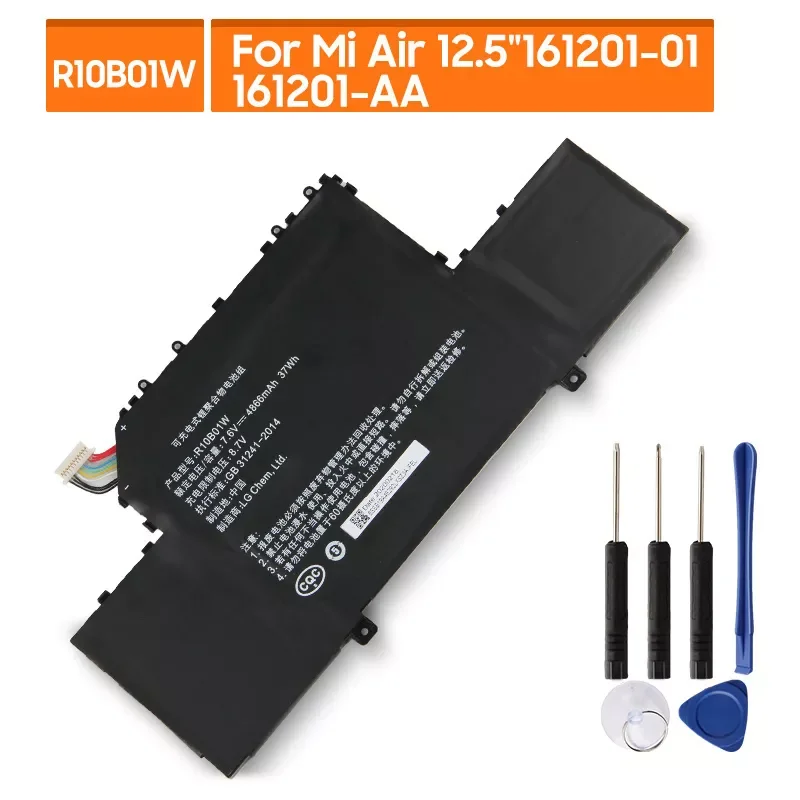

Сменный аккумулятор для ноутбука Xiaomi Mi Air 12,5 дюйма 161201-01 161201-AA R10B01W, перезаряжаемая батарея 4866 мАч