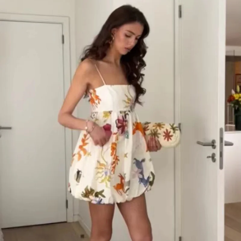 Женское плиссированное платье-комбинация без рукавов с открытой спиной