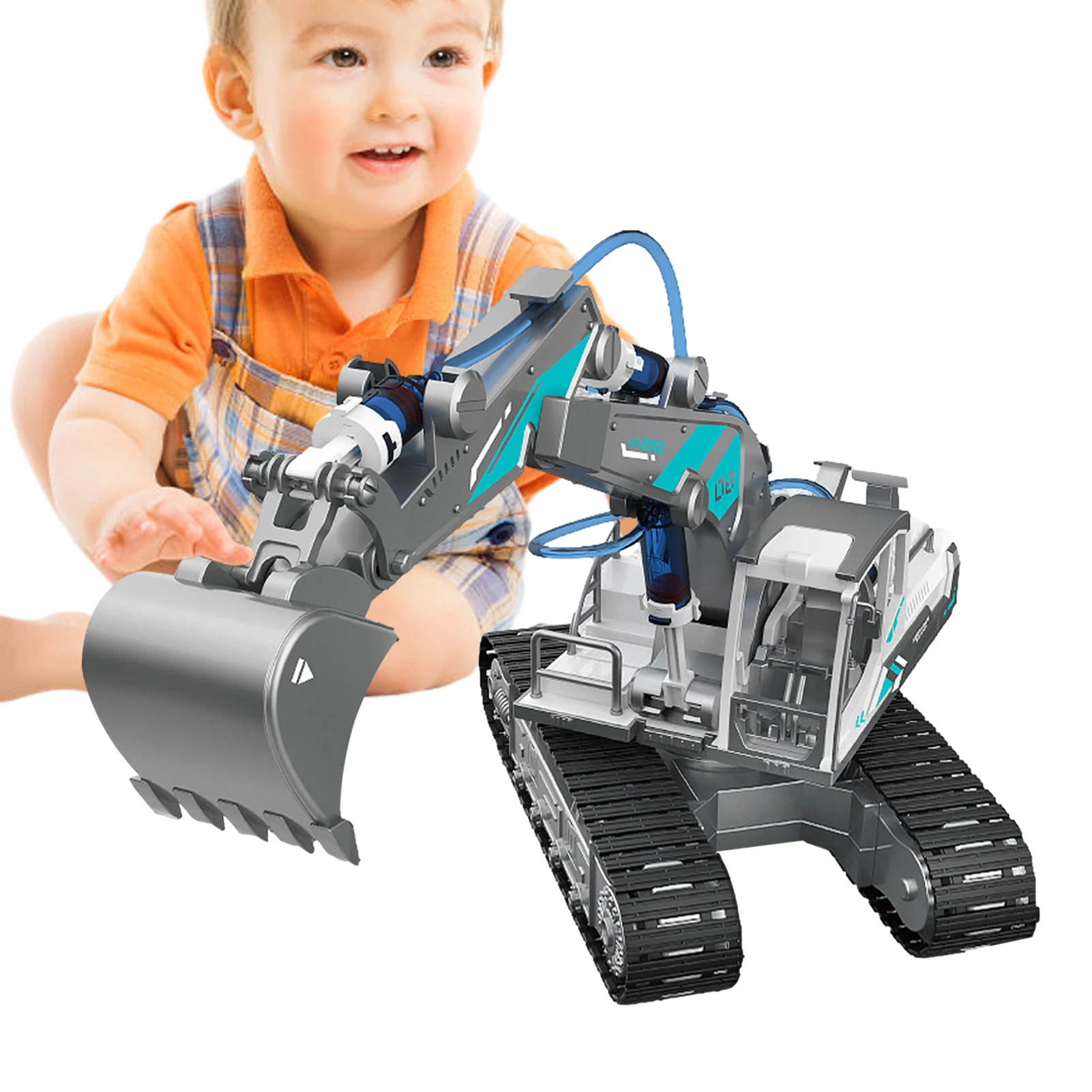 

Excavator Toy DIY Pull Back Trucks Construction Truck Learning Educational Toys Remote Control Car Without Electricity Hydraulic