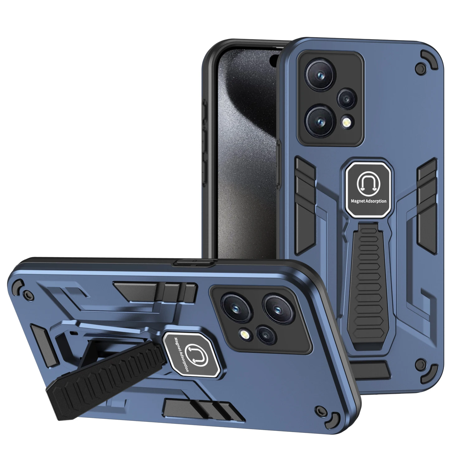 Магнитный автомобильный держатель для Oppo Realme 9 Pro + 9i жесткий бронированный чехол