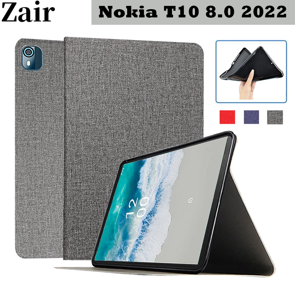 

For Nokia T10 8.0 inch 2022 TA-1503 TA-1472 TA-1462 TA-1457 Tablet Case PU Leather Stand Tablet Case Soft TPU Back Cover