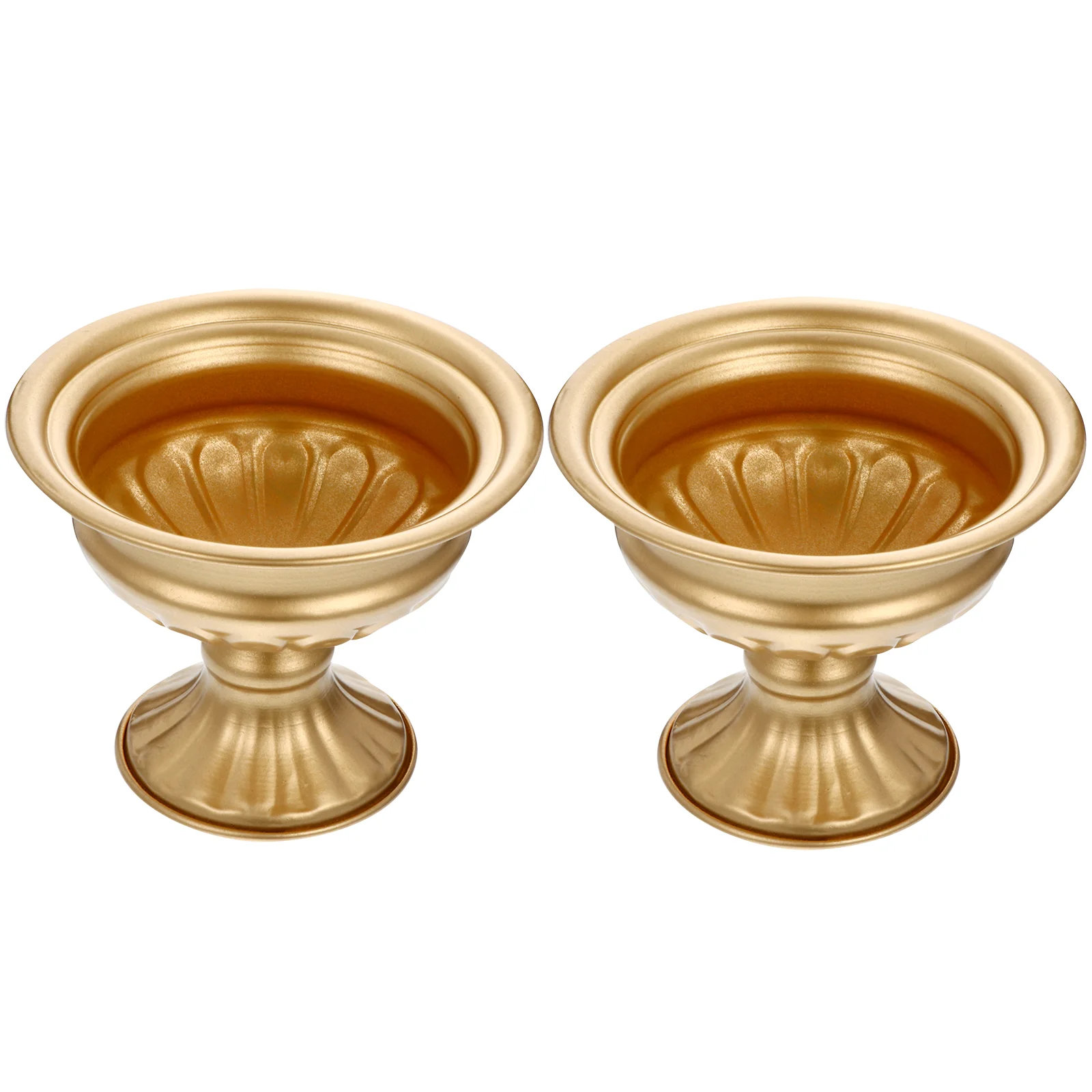 

2Pcs Artificial Flower Arrangements Vase Decorative Flower Vase Wedding Flower Trumpet Vase Metal Urn Planter