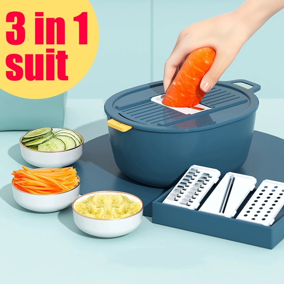 

Kitchen Multi-function Potato Shredded Vegetable Cutter Household Slicing Grater Fast Slicing Board Set
