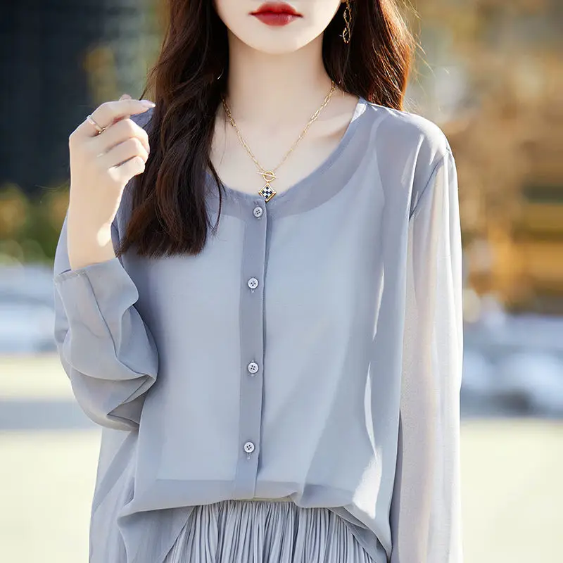 Кардиган женский прозрачный с круглым вырезом тонкая Солнцезащитная одежда