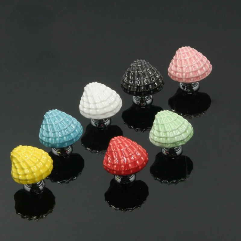 

Ceramic Ocean Shell Desk Drawer Knobs Mediterranean Style Cabinet Cupboard Door Handles Novelty Fashion Furniture Handles