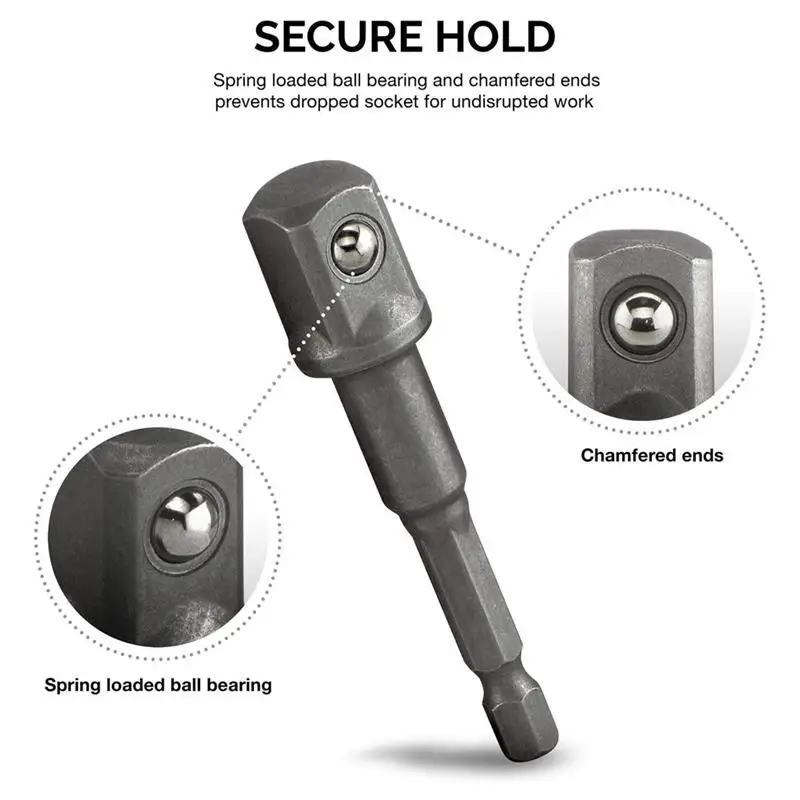 3 Pieces/set Socket Adapters Electric Pneumatic Impact Wrench Converter Extensions Rotating Tool Woodworking Supplies Drill Bit |