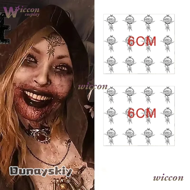 Фото Игра Village Lady Dimitrescu Daughter Daniela Косплей Татуировка Талия Рука Водонепроницаемая временная наклейка Хэллоуин {Yumekiri} ‌ №1