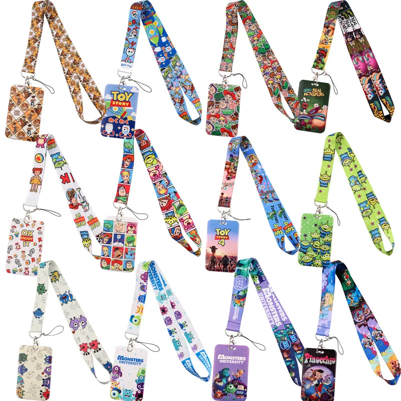 Держатель карт Disney Toy Story из ПВХ с картинкой Базза на шее, лента для пропуска на кампусе, чехол для идентификационных бейджей, подвеска с ключами на веревке, подарок.