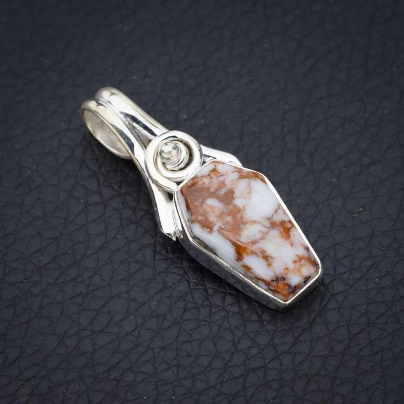 

StarGems Penut Wood Jasper Handmade 925 Sterling Silver Pendant 1.5" F4912