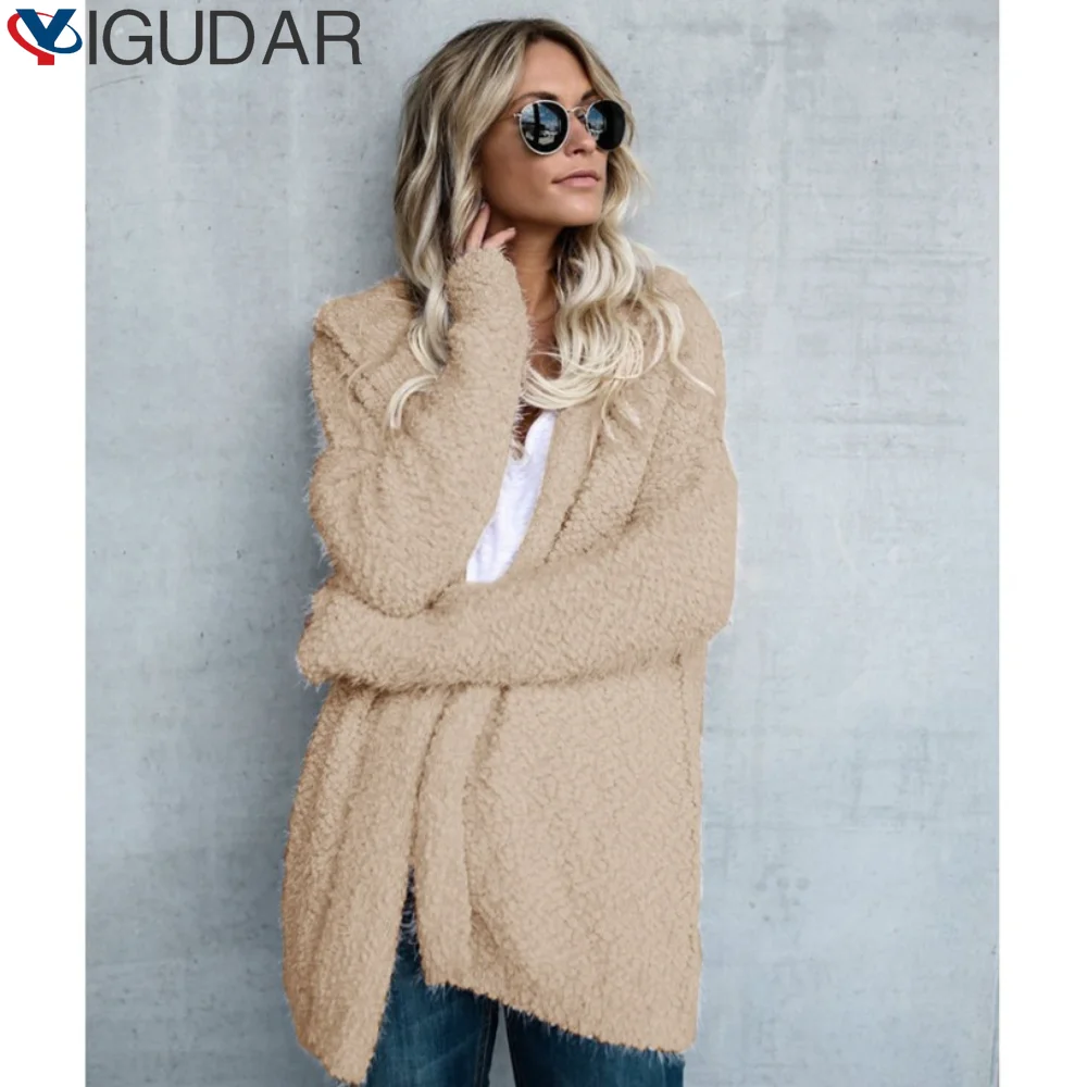 

Новинка 2023 года, кардиган с капюшоном в европейском и американском стиле на осень и зиму, верхняя одежда, женская одежда в Корейском стиле