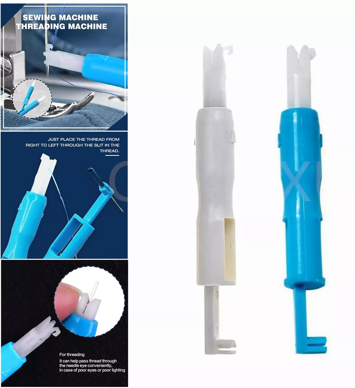 

1pc Threader Sewing Tools Accessory White Automatic Sewing Machine Needle Device Needle Changer Lead Wire Threader Tool 5BB5444