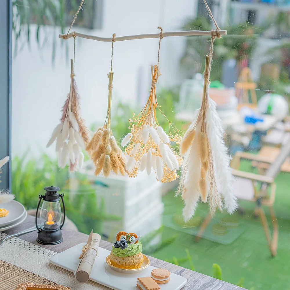 

Lychee Life 54 шт./набор, хвост кролика, трава, тростник, настенный подвесной сухой цветок в богемном стиле, украшение для дома, букет для свадьбы