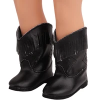 18 inch american doll shoes black knight boots girls baby toys fit 43 cm boy dolls children gift s240