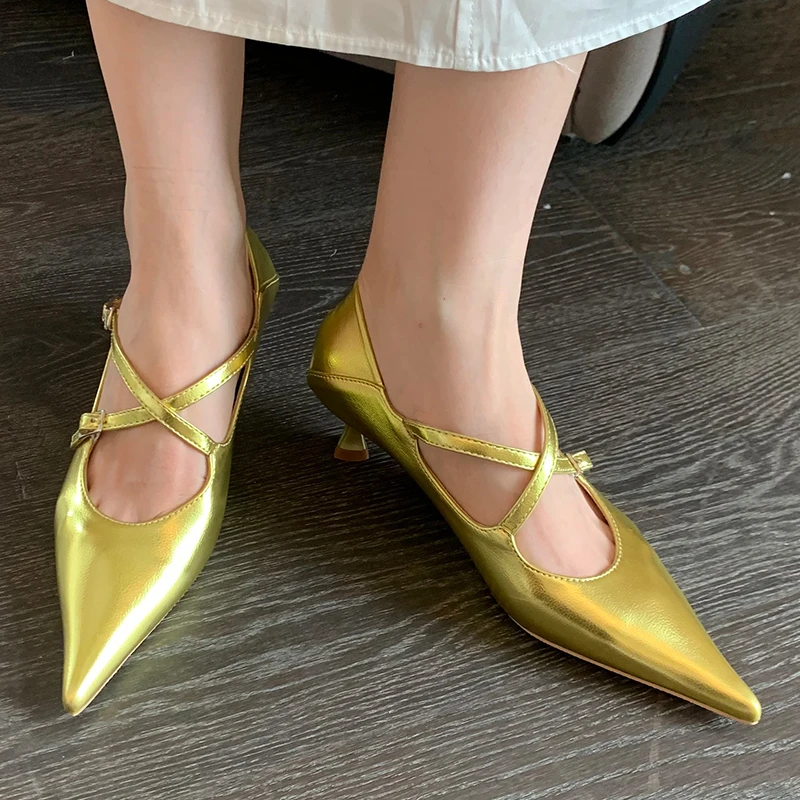 

Women Pumps Sandals 2022 Fashion High Heels Female Pointed Toe Shoes Summer Casual Outside White Sexy Party Ladies Shoes