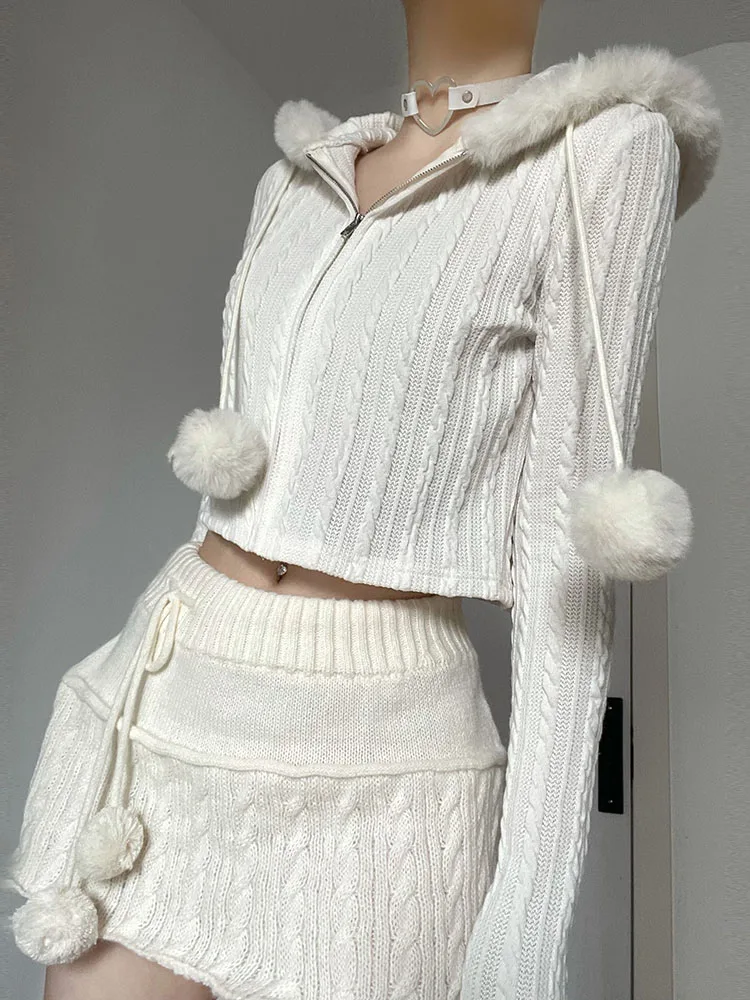 

Однотонные вязаные куртки y2k, повседневное пальто с длинным рукавом, милая Базовая верхняя одежда в стиле Харадзюку, осенне-зимние толстовки, женские корейские Топы