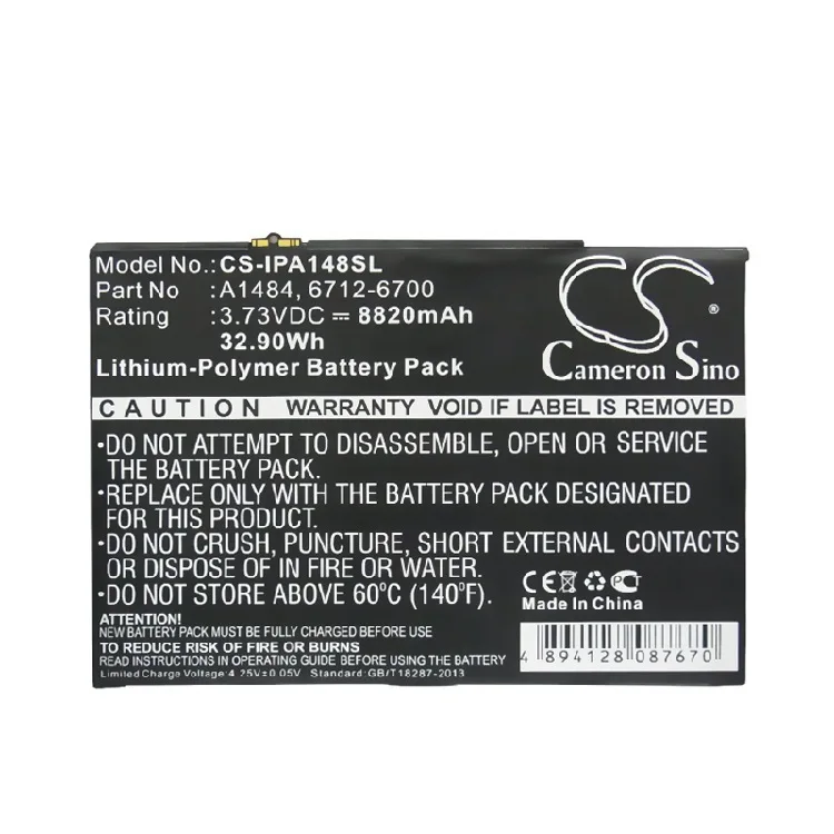 

Applicable App le iPad Air A1474 6712-6700 A1484 tablet battery