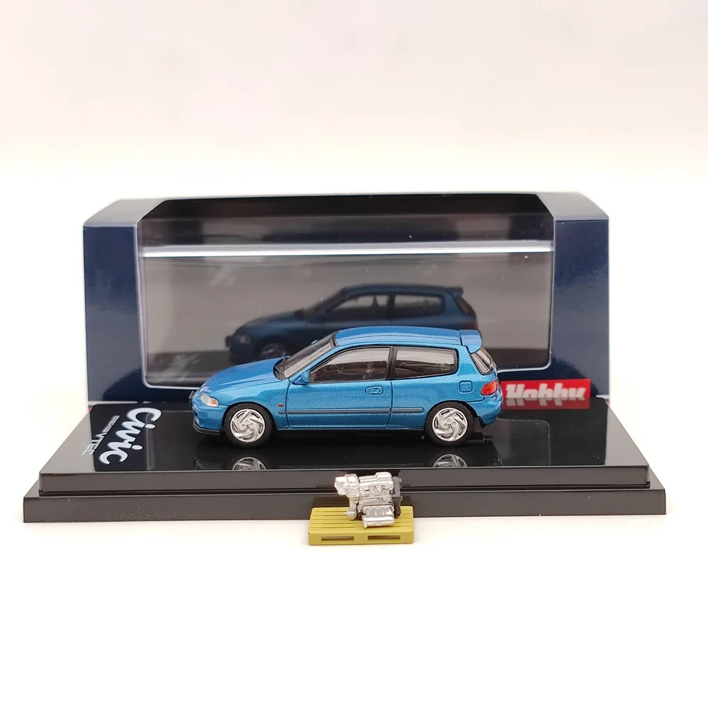 

Hobby Japan 1:64 for H~nda Civic (EG6) SiR Ⅱ With Engine Display Model Green HJ641017GG Diecast Toys Car Collection Gifts
