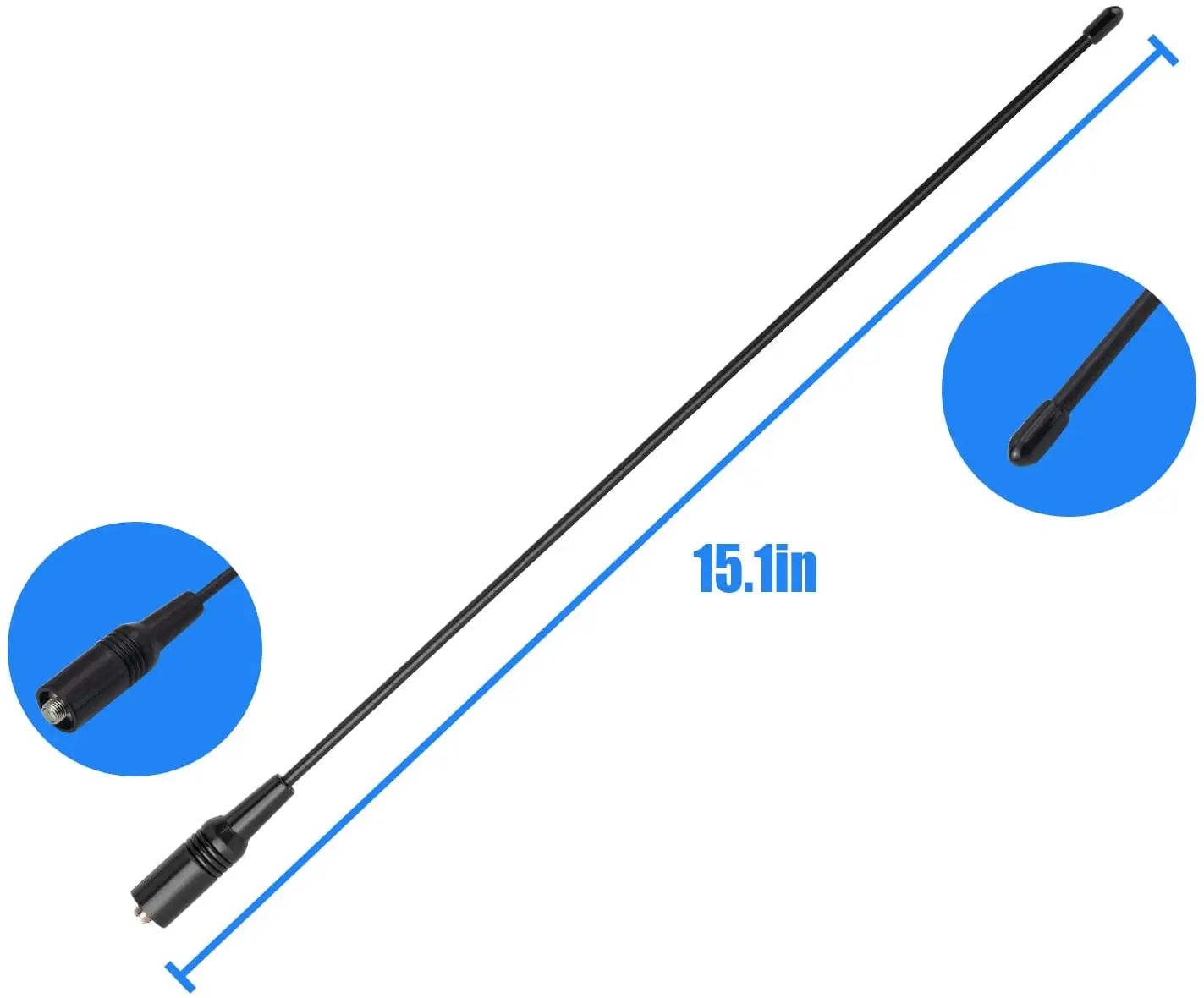 NA-771 UV Dual Band 15.1-Inch Radio Antenna VHFUHF (144430Mhz) SMA-Female for BAOFENG and Ham Radio Walkie talkie Antenna