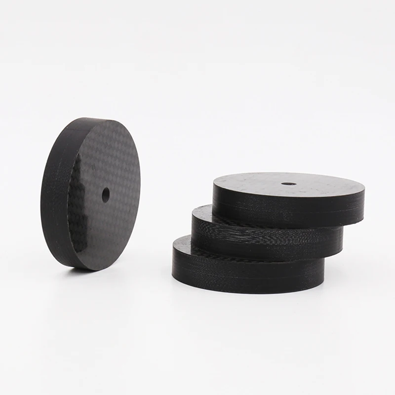8PCS Black Carbon Fiber Speaker Isolation 25x5mm Spike Base Pad Shoe Feet Hifi