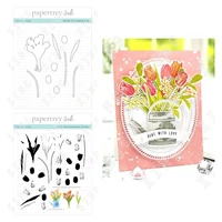 totally tulips new arrival metal cutting dies stamps scrapbook diary decoration embossing template diy greeting card handmade