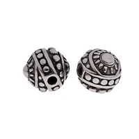 3pcs stainless steel round beads for necklace making carved colorful diy beads jewelry handmade accessories