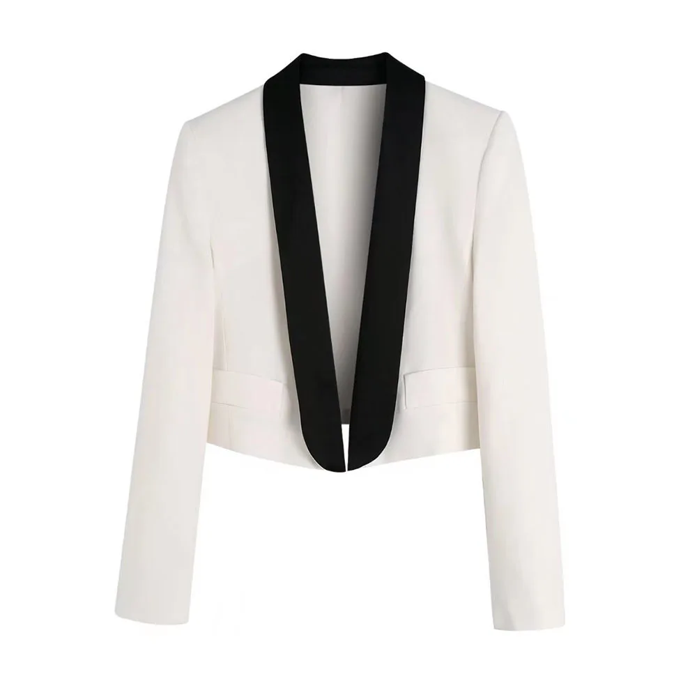 

URMASZA2022 women's spring and summer new fashion stitching short long sleeves women's jacket spring 2022