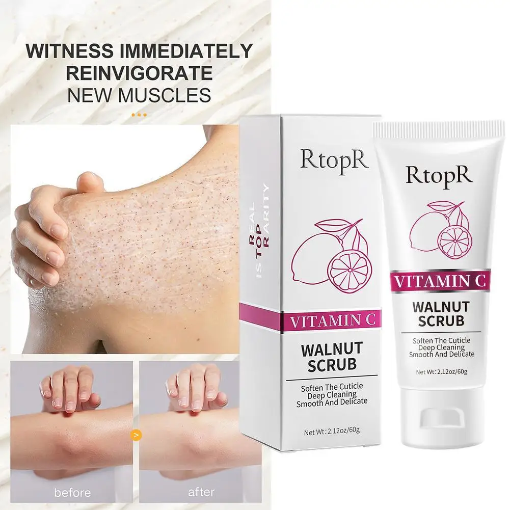 

Отшелушивающий крем с эффектом витамина С, Ореховый скраб, уход за телом, подтяжка, чистка и улучшение Dullness