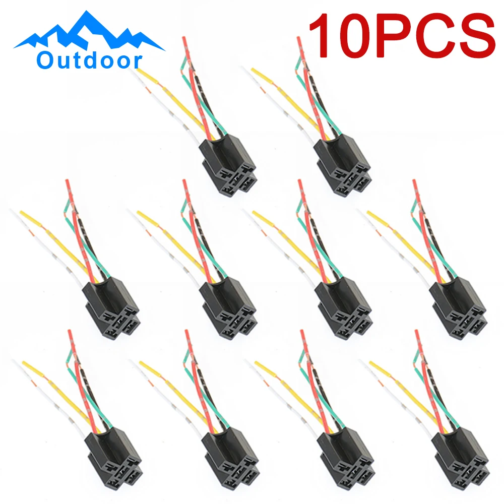 

10 шт., 5-контактное автомобильное релейное гнездо DC 12 В