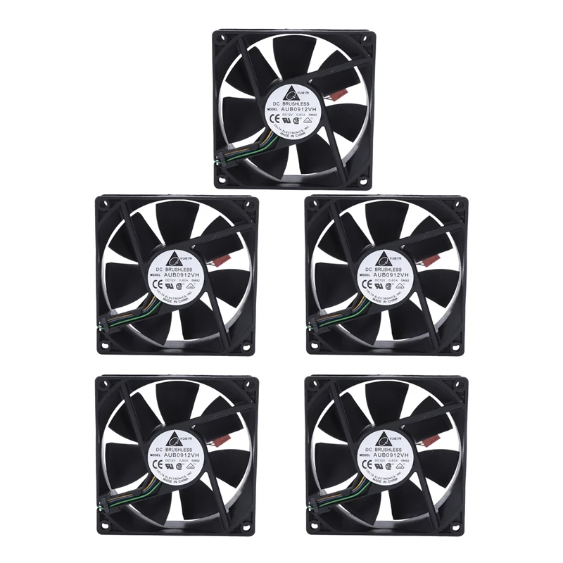 

5X 90X90x25mm DC 12V 0.60A 4-Pin Computer Cpu Cooling Fans